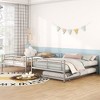 Full Over Full/Full XL Over Queen Metal Bunk Bed with Trundle, Sturdy Iron Frame, Space-Saving Bunk for Kids & Teens - ModernLuxe - 2 of 4