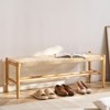 VEVOR Rattan Bench, 47.6" Wooden Rattan Bench with Shoe Storage, Entryway Bench with Oak Wood Legs, Solid Wood Boho Bench with Hand Woven Rattan - 2 of 4