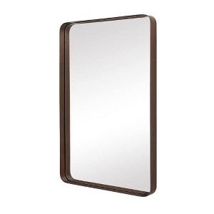 ANDY STAR Modern 24 Inch Long x 36 Inch Wide Rectangular Recessed Contemporary Vanity Mirror with 2 Inch Deep Frame and Rounded Corners, Bronze - 1 of 4