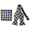 Men's Checkered 2.75" x 4.75" Adjustable 16" - 20" Freestyle Self Tie with Hankie Set - 2 of 4