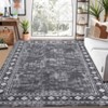 Washable Living Room Bedroom Bordered Geometric Area Rugs Indoor Contemporary Floor Carpet for Home Office - 2 of 4