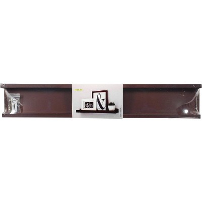 Espresso Engineered Wood Floating Wall Shelves Set of 4