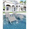 WhizMaz Outdoor Chaise Lounge Set of 3 - Pool & Beach Recliner Chairs with Side Table for Deck, Balcony, Lawn, Patio - 2 of 4