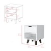 NicBex Nightstand with Drawers,Modern Side Table with Storage Space and Wood Frame,Bedside Table for Bedroom,Living Room - 3 of 4