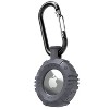 Vena Round TPU Case for Apple AirTag Holder Keychain Cover With Keychain Ring, Gray - 3 of 4