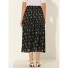 INSPIRE CHIC Women's Floral Elastic Waist Tiered Ruffle Boho Midi Skirts - 4 of 4