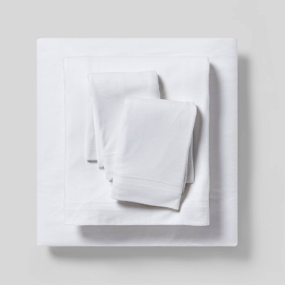 Twin Cozy Brushed Solid Jersey Sheet Set White - Threshold™