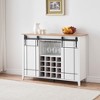 47 Inch Wine Bar Cabinet with Wine Rack & Glass Holder, Modern Liquor Coffee Station, Farmhouse Buffet Sideboard with Storage for Living Room - 2 of 4