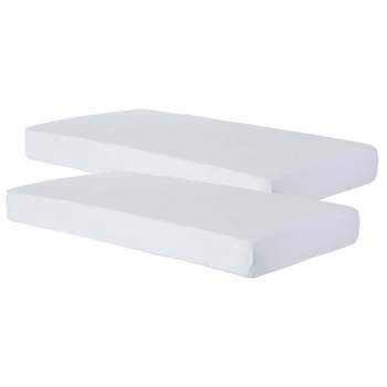 Foundations SafeFit™ Elastic Fitted Sheet, Compact-Size, White, Pack of 2