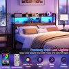 Aheaplus Storage Headboard with Led Lights & Charging Station - 2 of 4