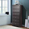 Tangkula 6 Drawers Dresser 53.5" Tall Chest Standing Storage Cabinet with Metal Knobs Wooden Chest of Drawers Brown - 2 of 4