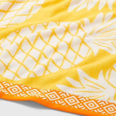 XL Jacquard Pineapple Beach Towel Yellow - Sun Squad&#8482;