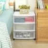 3 Drawer Wide Plastic Storage Cart with Clear Pull Out Drawers - 4 of 4