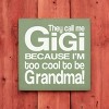 Slickblue Rustic Gigi Wood Sign – Solid Knotty Pine Wall Art for Grandma, 7x7 Inches, Multiple Colors - 2 of 3