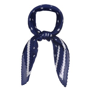Allegra K Women's Polka Dot Pleated Neck Scarf Rhombus Handkerchief 40x18 inches(LxW) 1 Pc - 1 of 4
