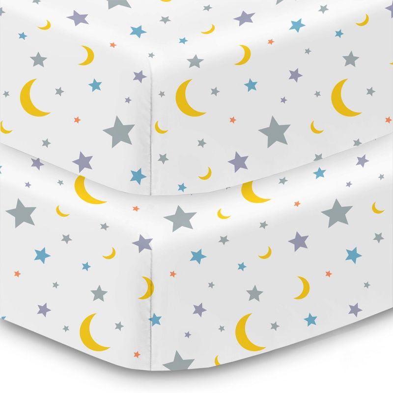 BreathableBaby Cotton Percale Fitted Sheet, For 52" x 28" Crib & Toddler Bed Mattress, 1 of 7