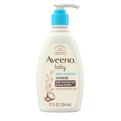 Image of Aveeno Baby Daily Moisturizing Cream with Prebiotic Oat  & Shea Butter - Gentle Coconut Scent - 12oz