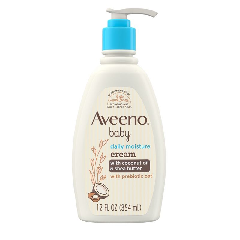 Aveeno Baby Daily Moisturizing Cream with Prebiotic Oat  &#38; Shea Butter - Gentle Coconut Scent - 12oz, 1 of 10