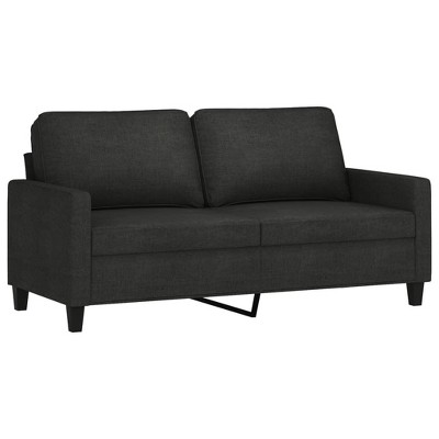 vidaXL 2-Seater Sofa in Sleek Modern Design with Durable Fabric and Metal Frame, Comfy Cushioned Seating, Perfect for Living Room, Lounge Area - Black