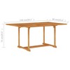 vidaXL Outdoor Dining Table Patio Table with Umbrella Hole Solid Teak Wood - 4 of 4