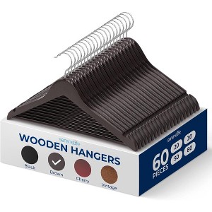 SereneLife Solid Wood Clothes Hangers - 1 of 4
