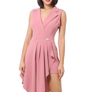 Slickblue Women’s Fashion Romper with Bottom Ruffle Cover, Stylish Button Detail, Trendy Fit, S-L - 1 of 4