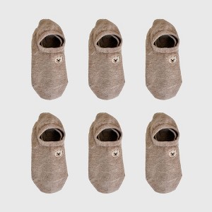 Alilang Women's 6pk Cute Bear Embroidered No - Show Socks - 1 of 4