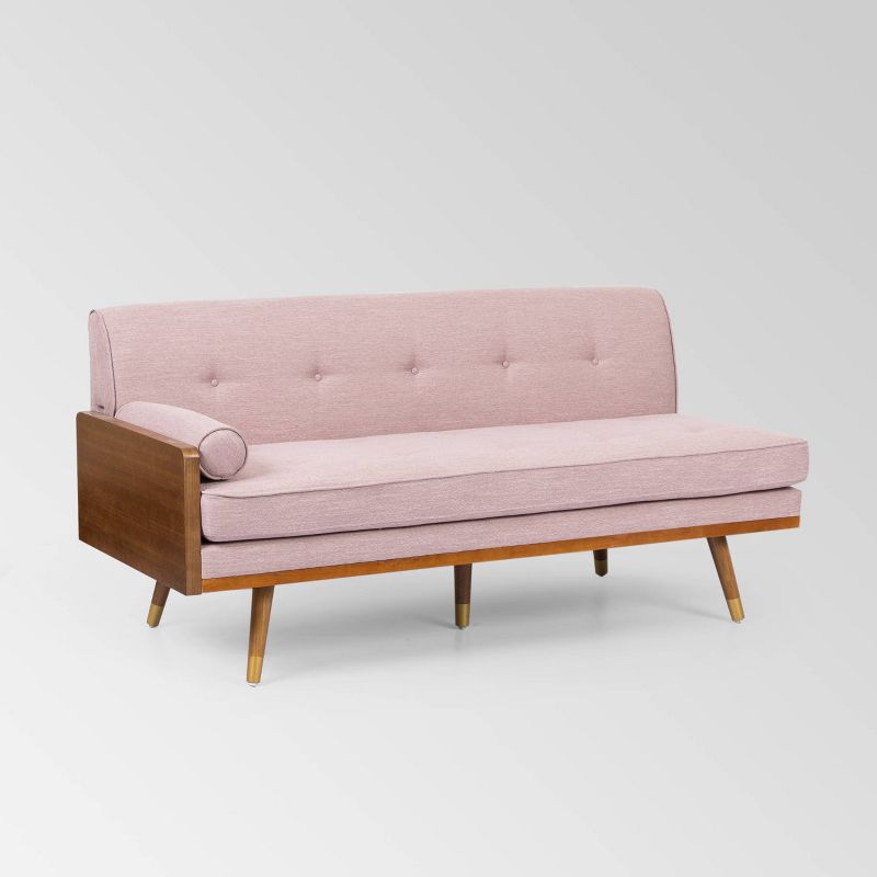 Fluhr Mid Century Modern Chaise Sectional Light Pink - Christopher Knight Home, 6 of 8