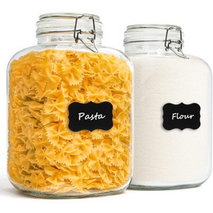 Set of 2 1.1-gallon glass jars with lids, glass jars with sealed lids, large capacity storage jars with lids. - 1 of 4