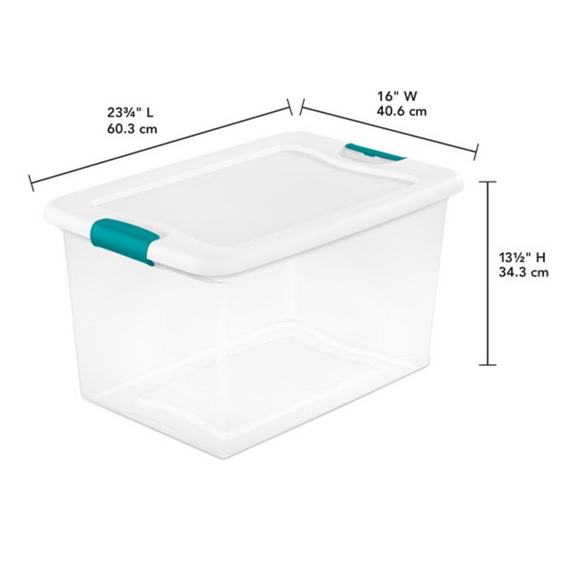 Sterilite 64 Quart Clear Plastic Stackable Storage Container Bin Box Tote with White Latching Lid Organizing Solution for Home & Classroom, 2 of 7