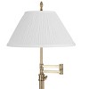 360 Lighting Westbury 36" Tall Skinny Large Traditional End Table Lamp Swing Arm Gold Antique Brass Finish Single White Empire Shade Living Room - 2 of 4