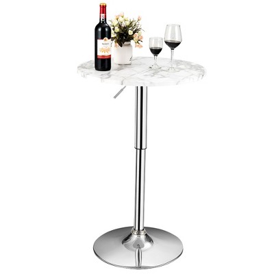 Elevate 24" Round White Marble & Metal Counter Height Bar Stools - Set of 6