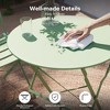 Yardgrace 3-Piece Steel Folding Bistro Set, Foldable Patio Furniture Set with Premium Frame, Outdoor Bistro Table - 4 of 4