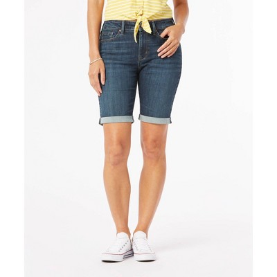 Photo 1 of DENIZEN Levis Women Mid-Rise Bermuda Jean Shorts - Disco Queen-size 6