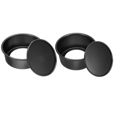 Unique Bargains Aluminum Alloy Nonstick Coating Removable Bottom Durable Round Cake Pan 1 Set