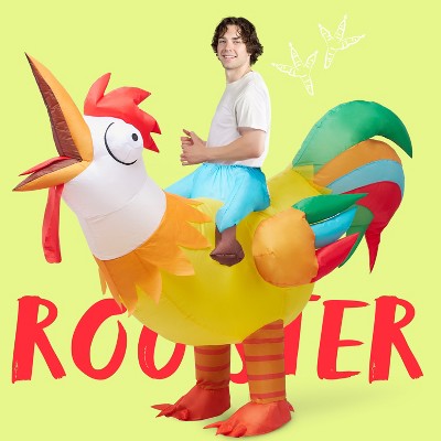 Joyfy Inflatable Rooster Riding Costume for Adults – Giant Chicken Blow-Up Halloween Suit, Funny Animal Outfit for Men & Women, Holiday Party Cosplay