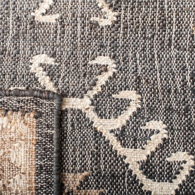 Bohemian Nomad Black and Ivory Handwoven Cotton Square Rug