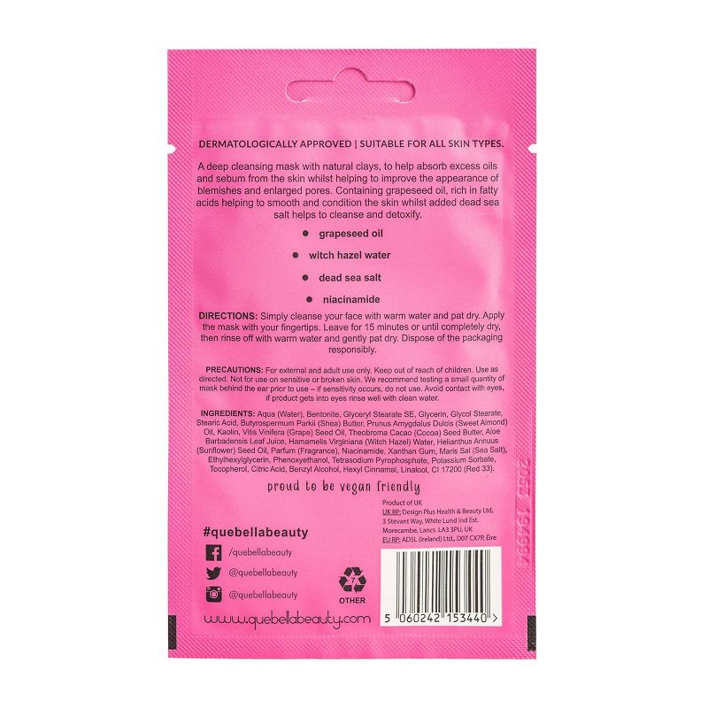 Que Bella Cleansing Pink Clay Mud Mask - 0.5oz, 3 of 12