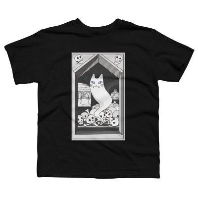 Boy's Design By Humans Ghost cat the Keeper of the Crypt By runcatrun T-Shirt