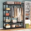 Tribesigns Heavy Duty Grament Rack with Wood Shelves - 2 of 4