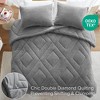 3 Pcs Luxury Feather-Soft Fluffy Comforter Set, All Season Double Diamond Pattern Microfiber Comforter Set, Medium-weight Premium Microfiber Reverse Bed Set for Bedroom with Pillow Cases, Queen / King Cozy & Soft Bedding Set for Year-Round - image 2 of 4