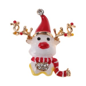 Unique Bargains Christmas Brooches RW0036 Alloy Dripping Wax Red White 1.38"x1.38" 1 Pc - 1 of 4