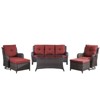 Gymojoy 6 Pieces Outdoor Sofa with Swivel Chairs Ottoman, Coffee Table, Patio Furniture Set - 2 of 4