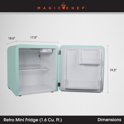 Magic Chef 1.6 Cu. Ft. Mint Green Retro Mini Fridge