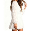 Women's Long Sleeve V-Neck Chiffon Mini Dress Flowy A-Line High Waist Casual Dress for Daily Wear - 4 of 4