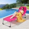 Tangkula Outdoor Folding Chaise 5-Position Lounge Chair w/ Face Hole & Adjustable Footrest - 2 of 4