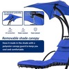 53.15"Hanging Chaise Lounger with Removable Canopy Hammock Chair with Stand,Orange - 4 of 4
