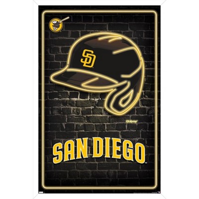 Trends International MLB San Diego Padres - Logo 22 Framed Wall Poster  Prints White Framed Version 14.725 x 22.375