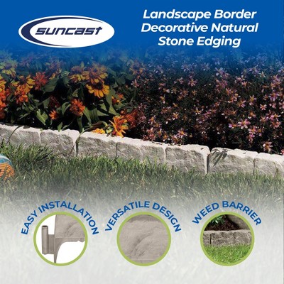 Suncast 1.75'' H x 5.75'' W Gray Resin Lawn Edging (Set of 30)