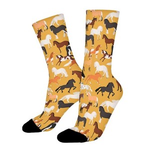 Various Kinds Of Horses Women Printed Crew Socks Funny Funky Socks Soft Polyester Novelty Gifts for Artists Men - 1 of 4